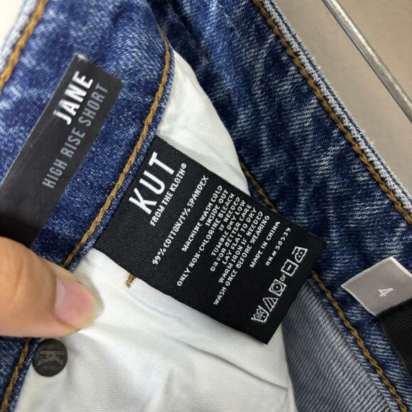 Kut From The Kloth Jane High Rise Short Raw Hem Distressed Women's Size 31 - Picture 6 of 10